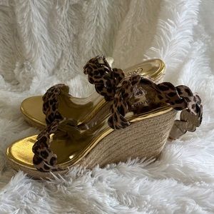 Carlos Santana Wrap Leopard Wedge